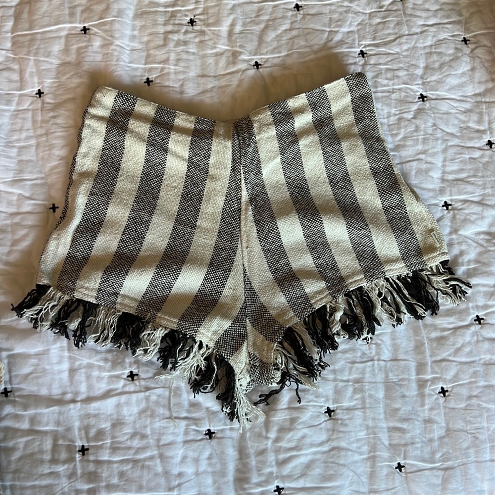 Volcom shorts. Black and white stripe. Size S